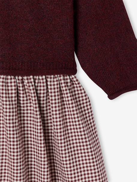Robe 2 en 1 manches longues fille plum+rosy - vertbaudet enfant 