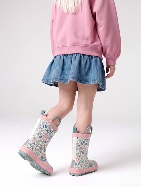 Jupe denim fille volantée bleu jean - vertbaudet enfant 