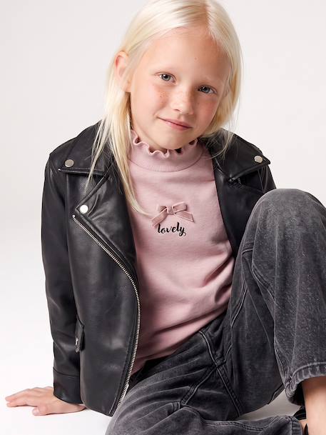 Biker jacket for girls black - vertbaudet enfant 