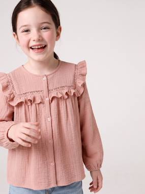 Chemise manches longues fille  - vertbaudet enfant