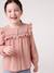 Long-sleeved shirt for girls rosy+slate blue+vanilla - vertbaudet enfant 