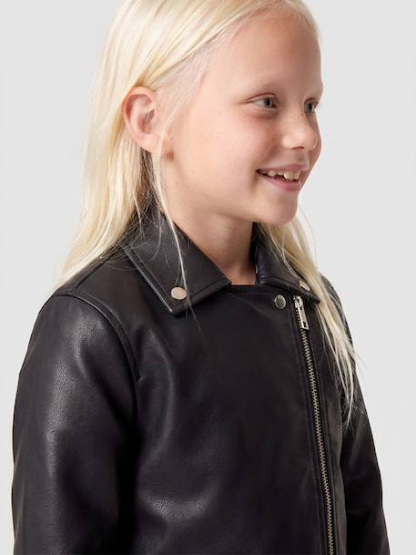 Biker jacket for girls black - vertbaudet enfant 