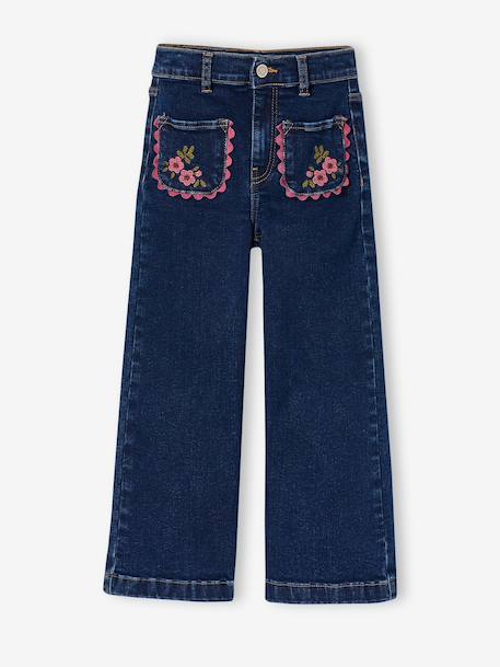 Wide-leg jeans for girls deep blue - vertbaudet enfant 