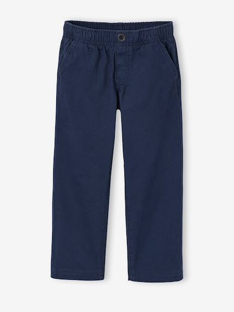 Wide-leg trousers for boys khaki+night blue - vertbaudet enfant 