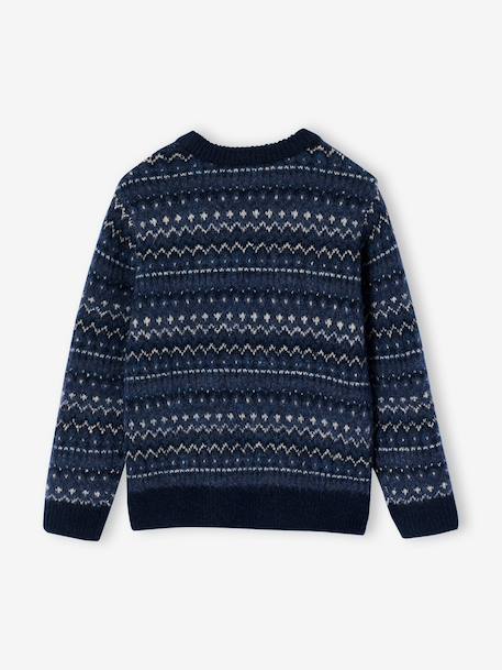 Knit jumper Jacquard for boys navy blue - vertbaudet enfant 