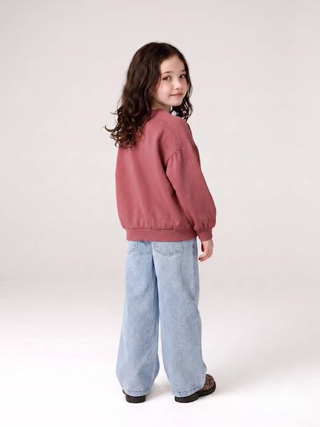 Wide-leg trousers for girls bleached denim+medium blue - vertbaudet enfant 