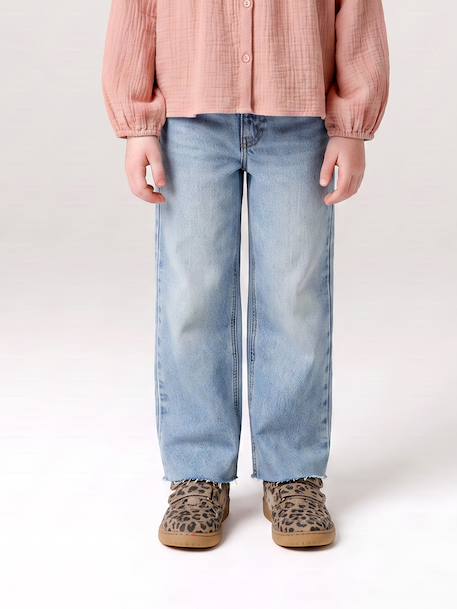 Straight-leg jeans for girls light blue+medium blue - vertbaudet enfant 