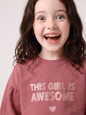 Sweat fille col rond - vertbaudet enfant Fille-Sweat fille col rond