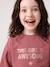 Sweatshirt with round neck for girls mauve+pale pink - vertbaudet enfant 