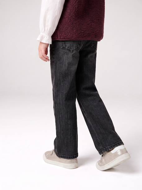 Jean fille large morphologik tour de hanches fin bleu clair+bleu foncé+bleu moyen+denim gris - vertbaudet enfant 
