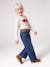 Wide-leg paperbag jeans for girls deep blue+medium blue - vertbaudet enfant 