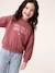 Sweatshirt with round neck for girls mauve+pale pink - vertbaudet enfant 