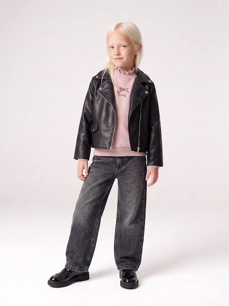 Jean fille mom bleu clair+bleu moyen+denim gris - vertbaudet enfant 