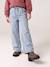 Wide-leg trousers for girls bleached denim+medium blue - vertbaudet enfant 
