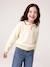 Long-sleeved polo jumper for girls ecru - vertbaudet enfant 