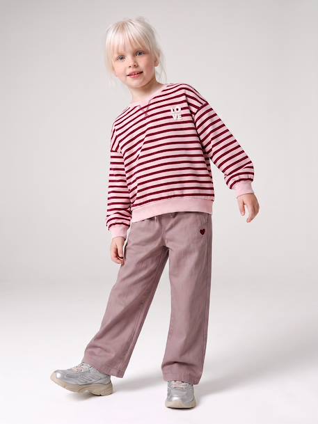 Wide-leg trousers for girls mauve+purple clover - vertbaudet enfant 