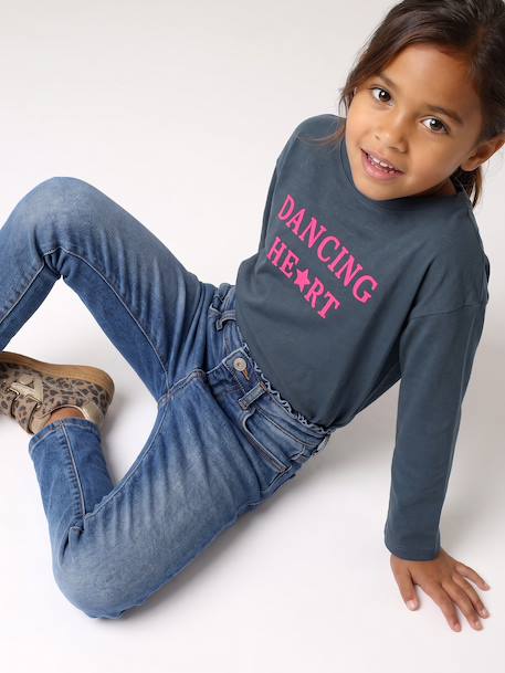 Jean slim fille morpho médium bleu clair+bleu moyen - vertbaudet enfant 