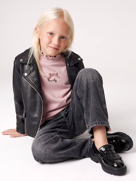 Sweatshirt for girls with high neck pale pink - vertbaudet enfant 