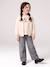 Varsity-Style Fleece Jacket for Girls beige+marl grey+navy blue - vertbaudet enfant 