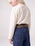 Wide-leg paperbag jeans for girls deep blue+medium blue - vertbaudet enfant 