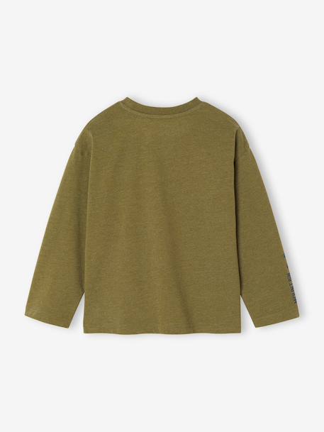T-shirt manches longues garçon anthracite+jaune+pistache - vertbaudet enfant 