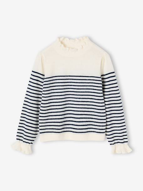 High-neck jumper for girls ecru - vertbaudet enfant 