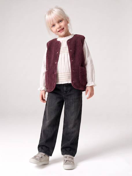 Jean fille large morphologik tour de hanches fin bleu clair+bleu foncé+bleu moyen+denim gris - vertbaudet enfant 