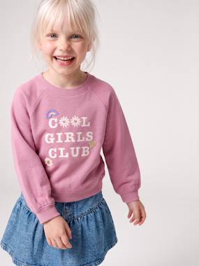 Sweatshirt with front motif for girls - vertbaudet enfant -Sweatshirt with front motif for girls