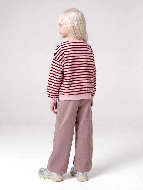 Wide-leg trousers for girls mauve+purple clover - vertbaudet enfant 