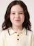 Long-sleeved polo jumper for girls ecru - vertbaudet enfant 