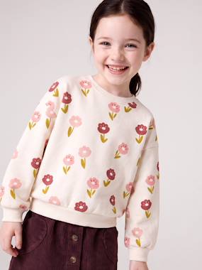 Round-neck sweatshirt for girls - vertbaudet enfant -Round-neck sweatshirt for girls