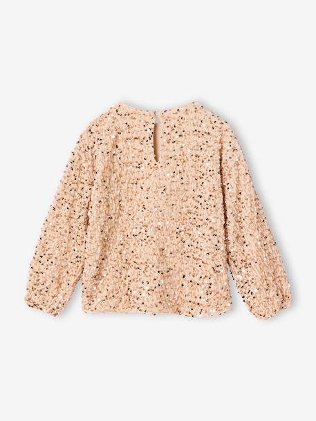 Sequin sweatshirt for girls gold - vertbaudet enfant 