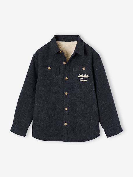 Long-sleeved lined shirt for boys marl grey - vertbaudet enfant 