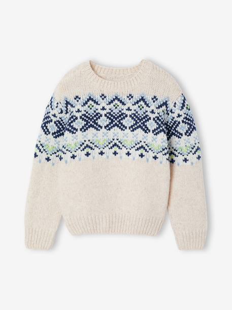 Jumper Jacquard  for boys white - vertbaudet enfant 