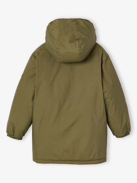 Long hooded windbreaker for boys olive - vertbaudet enfant 