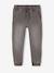 Denim-Effect Fleece Joggers, Easy to Put On, for Boys Denim Blue+light grey denim - vertbaudet enfant 