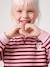 Long-sleeved sweatshirt for girls ecru+red - vertbaudet enfant 