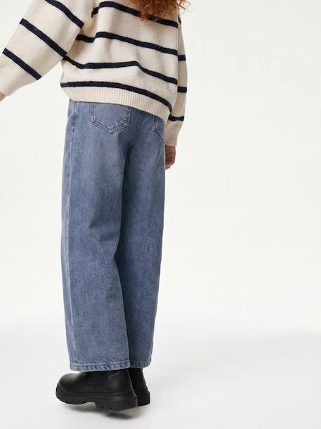 Wide-leg trousers in girls' colours green+grey blue+grey green+plum+rose - vertbaudet enfant 
