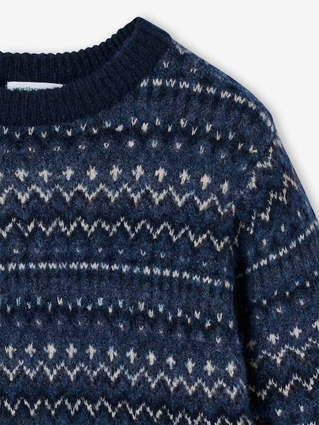 Knit jumper Jacquard for boys navy blue - vertbaudet enfant 