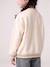 Varsity-Style Fleece Jacket for Girls beige+marl grey+navy blue - vertbaudet enfant 