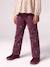 Embroidered girl's mom fit trouser grey green+plum+rosy - vertbaudet enfant 