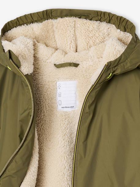 Long hooded windbreaker for boys olive - vertbaudet enfant 