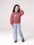 Pantalon large fille bleu moyen+denim bleached - vertbaudet enfant 