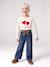 Wide-leg paperbag jeans for girls deep blue+medium blue - vertbaudet enfant 