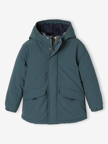 Parka 3 en 1 garçon amovible bleu ardoise+noix de pécan - vertbaudet enfant 
