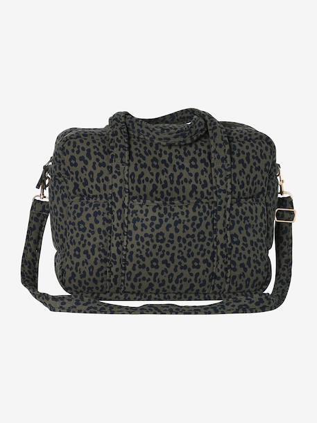 Sac à langer évolutif 24 ou 48h léopard personnalisable beige+kaki - vertbaudet enfant 