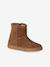 Boots fille cuir zippées marron+taupe - vertbaudet enfant 