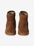 Boots fille cuir zippées marron+taupe - vertbaudet enfant 
