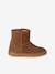 Boots fille cuir zippées marron+taupe - vertbaudet enfant 