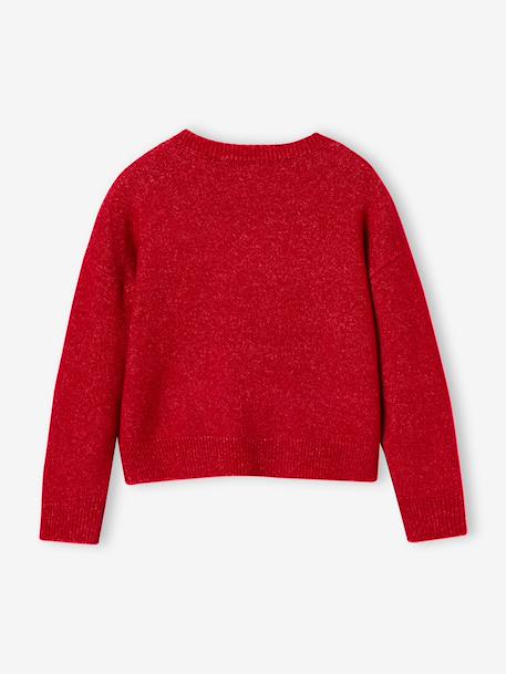 Coffret Noël fille pull jacquard et accessoire écru+rose pâle+rouge - vertbaudet enfant 